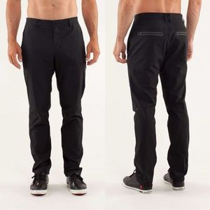 Lululemon • Commute Pant black Ascent straight leg flat front ABC zip pocket